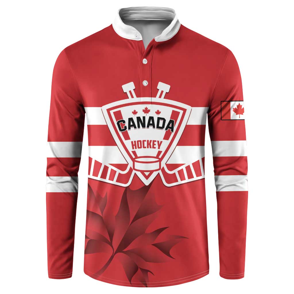 Custom Canada Hockey Team Button Sweatshirt Maple Leaf Red Version