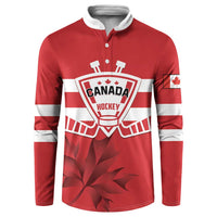 Custom Canada Hockey Team Button Sweatshirt Maple Leaf Red Version