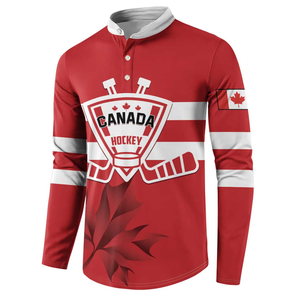 Custom Canada Hockey Team Button Sweatshirt Maple Leaf Red Version