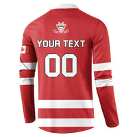 Custom Canada Hockey Team Button Sweatshirt Maple Leaf Red Version