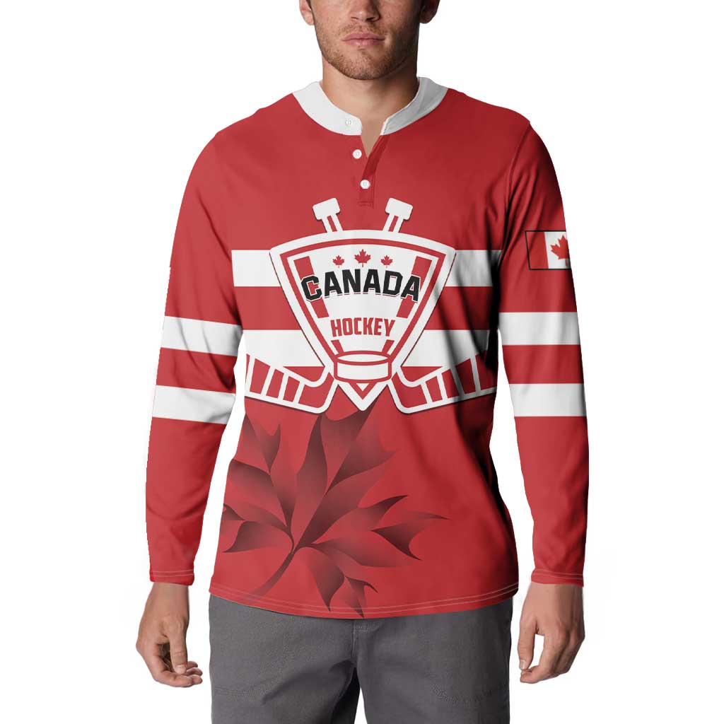 Custom Canada Hockey Team Button Sweatshirt Maple Leaf Red Version