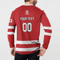 Custom Canada Hockey Team Button Sweatshirt Maple Leaf Red Version