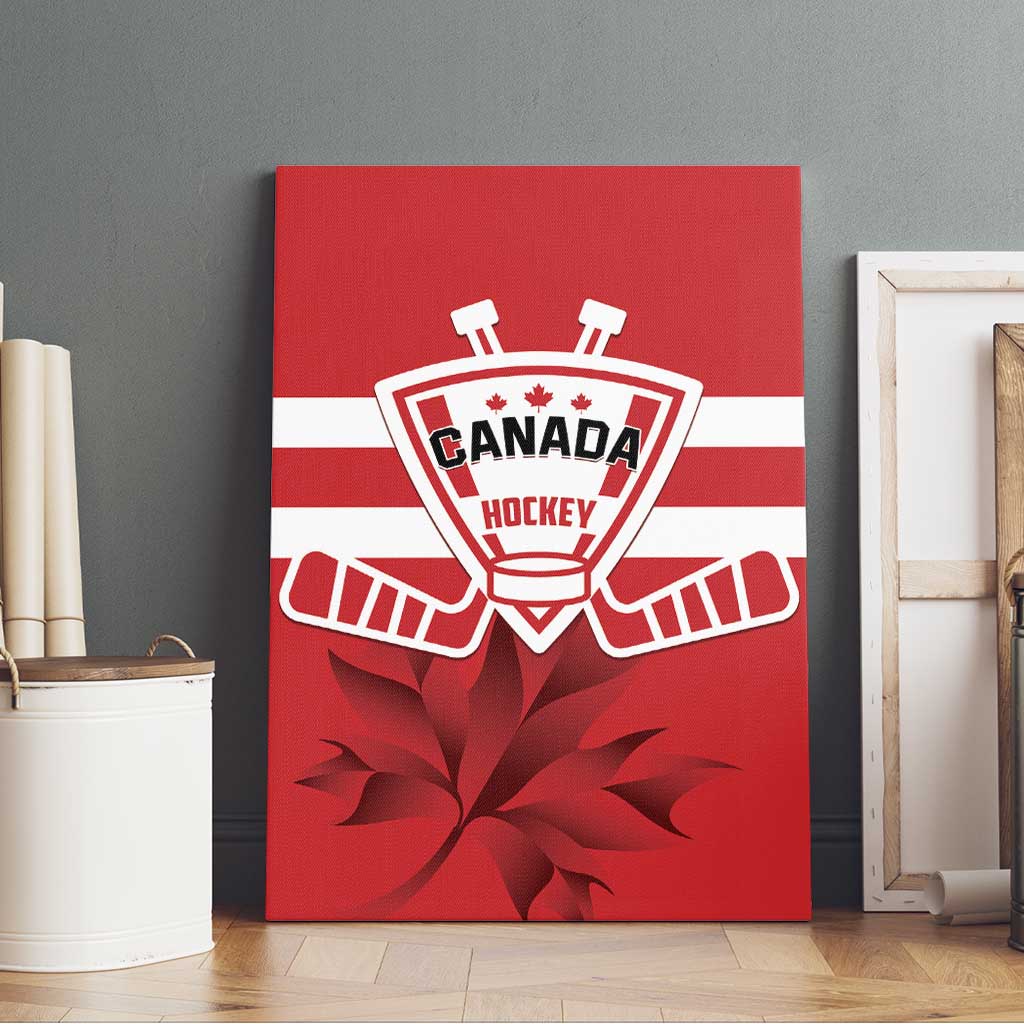 Canada Hockey Team Canvas Wall Art Maple Leaf Red Version