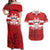 Custom Canada Hockey Team Couples Matching Off Shoulder Maxi Dress and Hawaiian Shirt Maple Leaf Red Version