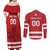 Custom Canada Hockey Team Couples Matching Off Shoulder Maxi Dress and Long Sleeve Button Shirt Maple Leaf Red Version