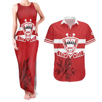 Custom Canada Hockey Team Couples Matching Tank Maxi Dress and Hawaiian Shirt Maple Leaf Red Version