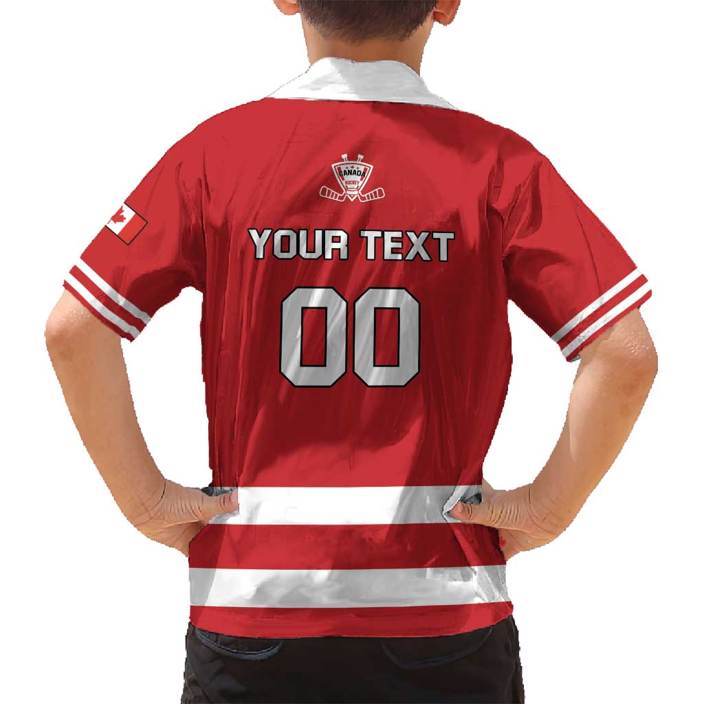 Custom Canada Hockey Team Family Matching Long Sleeve Bodycon Dress and Hawaiian Shirt Maple Leaf Red Version