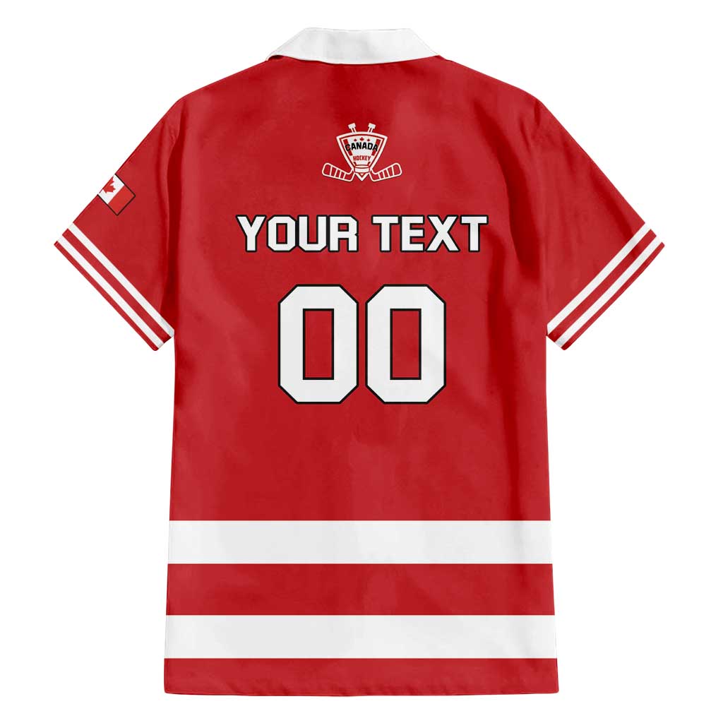 Custom Canada Hockey Team Family Matching Long Sleeve Bodycon Dress and Hawaiian Shirt Maple Leaf Red Version