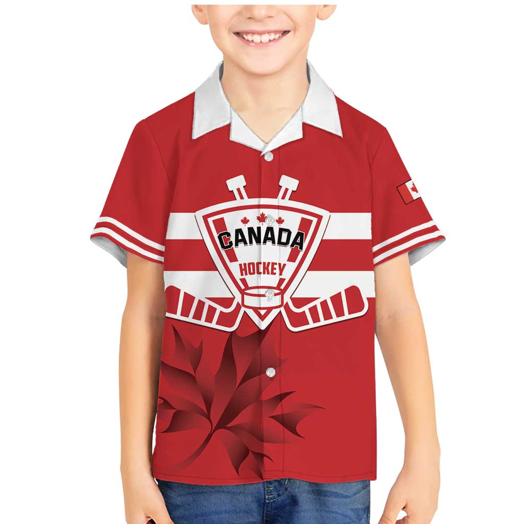 Custom Canada Hockey Team Family Matching Mermaid Dress and Hawaiian Shirt Maple Leaf Red Version