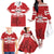 Custom Canada Hockey Team Family Matching Off The Shoulder Long Sleeve Dress and Hawaiian Shirt Maple Leaf Red Version