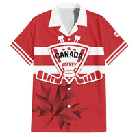 Custom Canada Hockey Team Family Matching Off The Shoulder Long Sleeve Dress and Hawaiian Shirt Maple Leaf Red Version