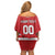 Custom Canada Hockey Team Family Matching Off Shoulder Short Dress and Hawaiian Shirt Maple Leaf Red Version