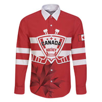 Custom Canada Hockey Team Family Matching Short Sleeve Bodycon Dress and Hawaiian Shirt Maple Leaf Red Version