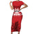 Custom Canada Hockey Team Family Matching Short Sleeve Bodycon Dress and Hawaiian Shirt Maple Leaf Red Version