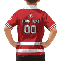 Custom Canada Hockey Team Family Matching Summer Maxi Dress and Hawaiian Shirt Maple Leaf Red Version