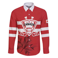 Custom Canada Hockey Team Family Matching Tank Maxi Dress and Hawaiian Shirt Maple Leaf Red Version