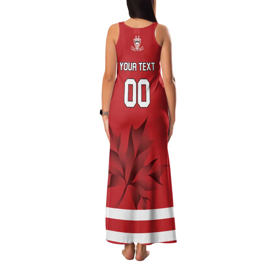 Custom Canada Hockey Team Family Matching Tank Maxi Dress and Hawaiian Shirt Maple Leaf Red Version