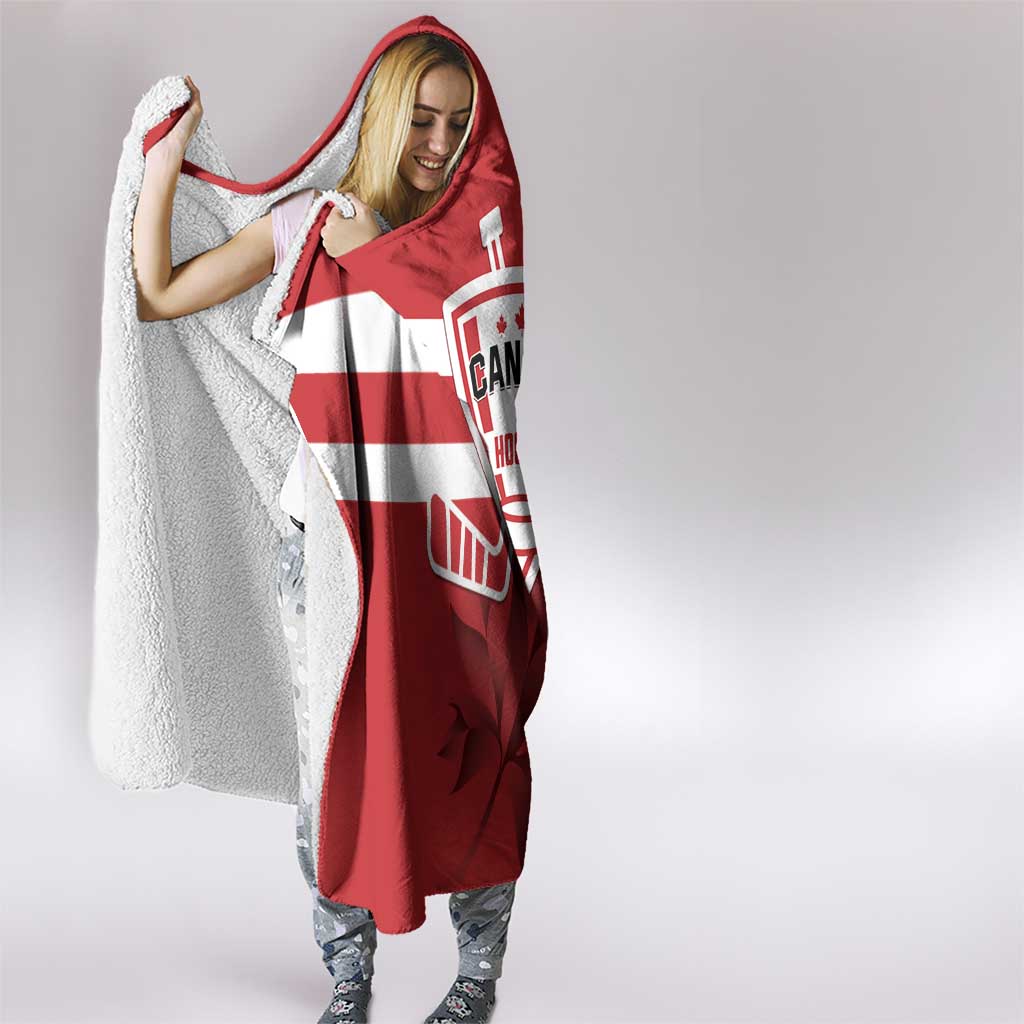 Canada Hockey Team Hooded Blanket Maple Leaf Red Version