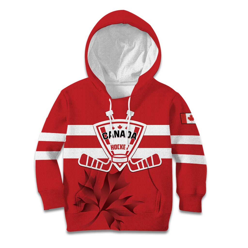 Custom Canada Hockey Team Kid Hoodie Maple Leaf Red Version