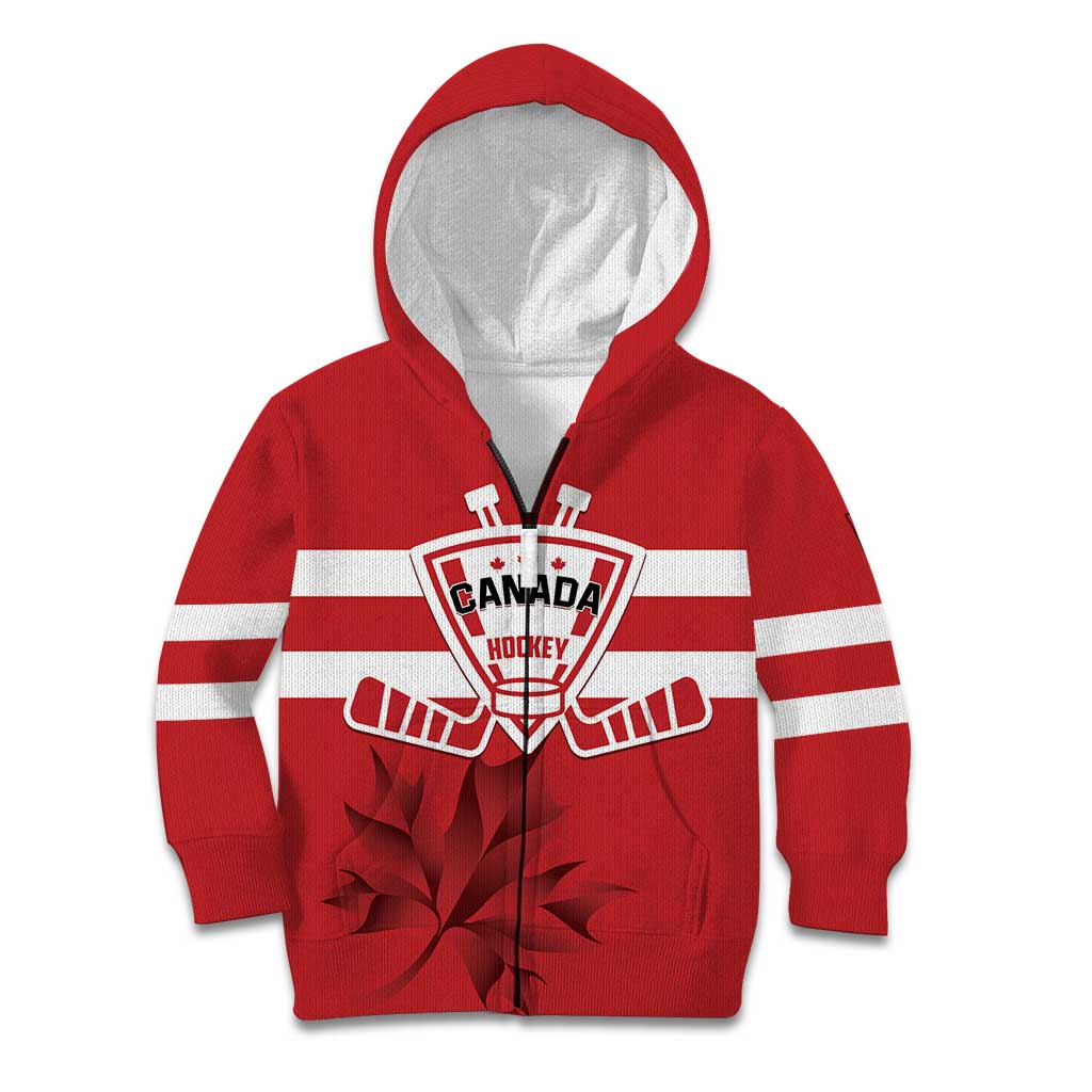 Custom Canada Hockey Team Kid Hoodie Maple Leaf Red Version