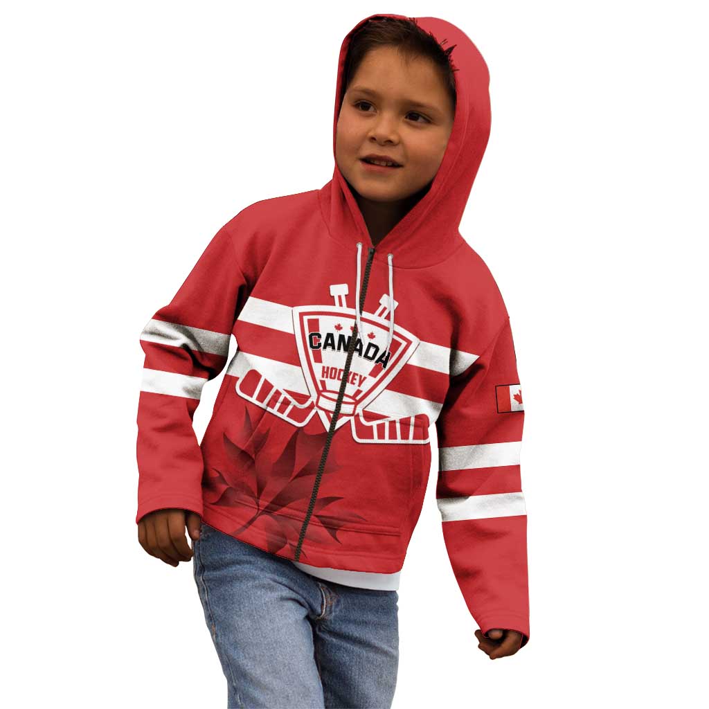 Custom Canada Hockey Team Kid Hoodie Maple Leaf Red Version