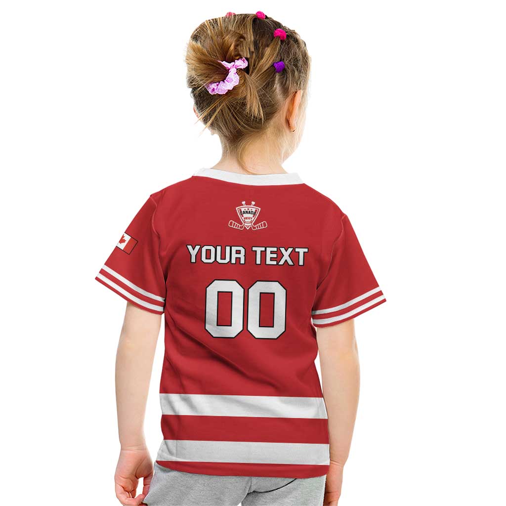 Custom Canada Hockey Team Kid T Shirt Maple Leaf Red Version