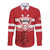 Custom Canada Hockey Team Long Sleeve Button Shirt Maple Leaf Red Version