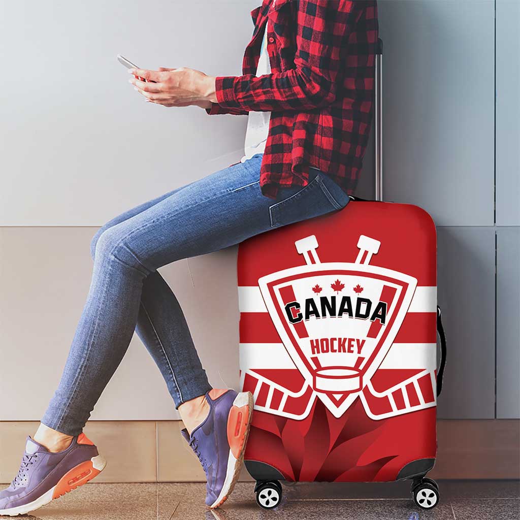 Canada Hockey Team Luggage Cover Maple Leaf Red Version