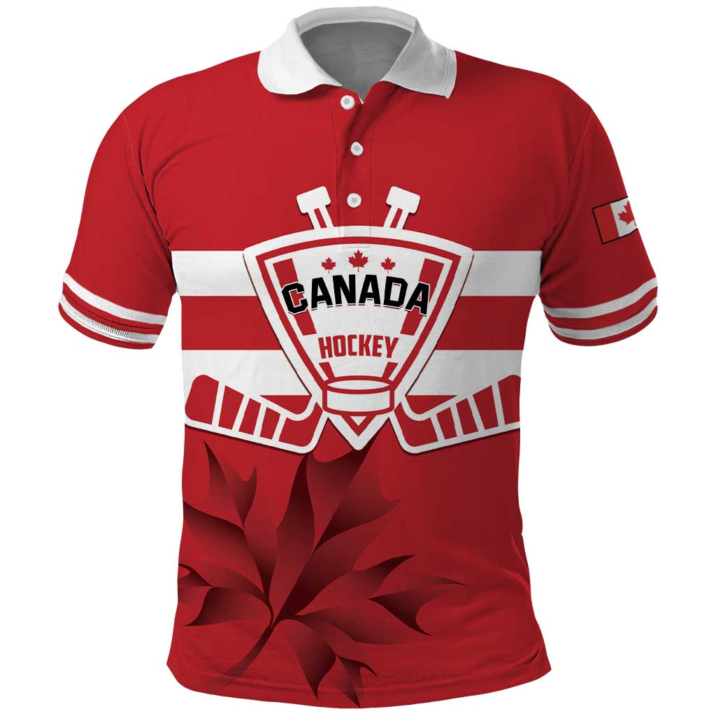 Custom Canada Hockey Team Polo Shirt Maple Leaf Red Version