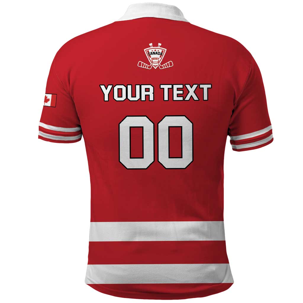 Custom Canada Hockey Team Polo Shirt Maple Leaf Red Version
