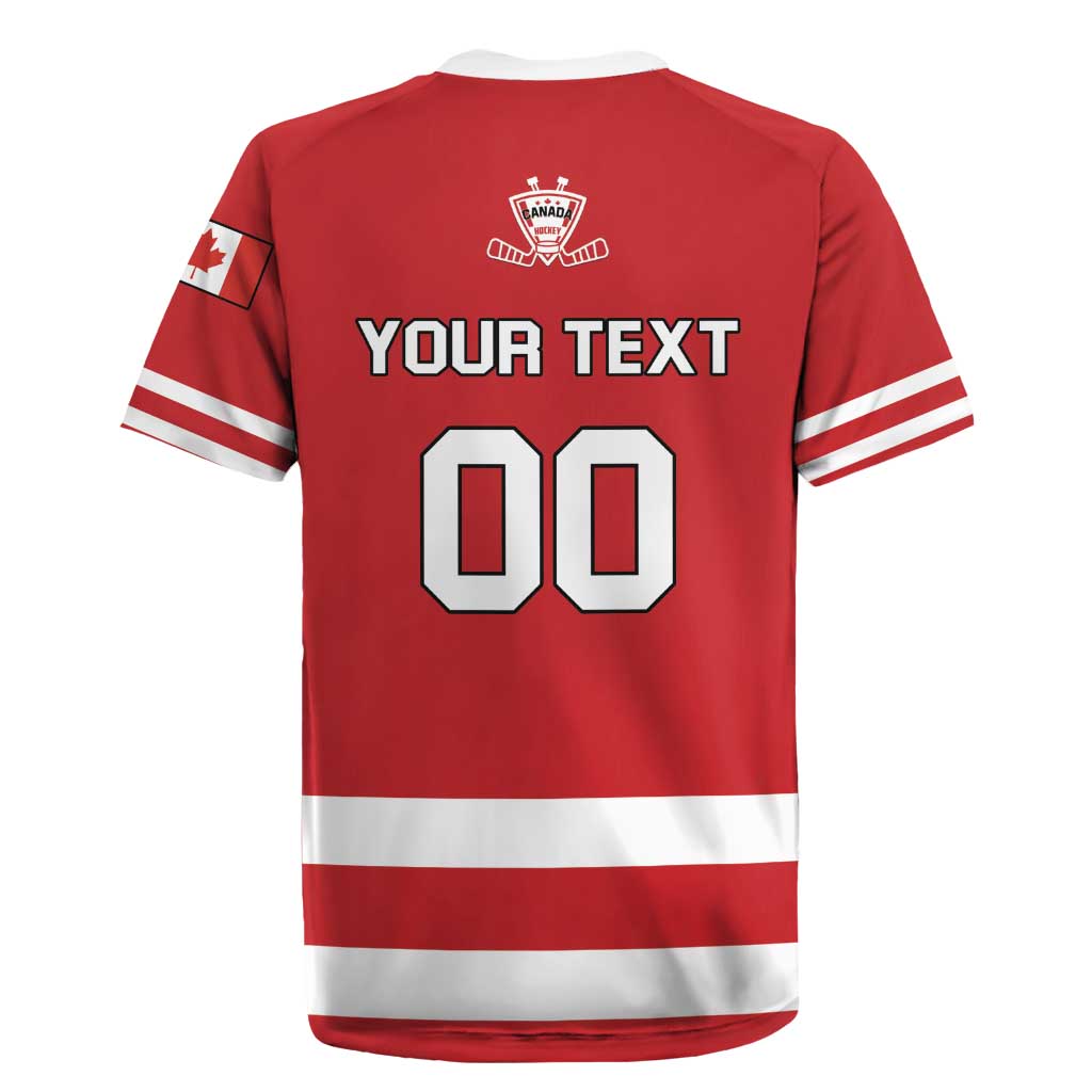Custom Canada Hockey Team Rugby Jersey Maple Leaf Red Version