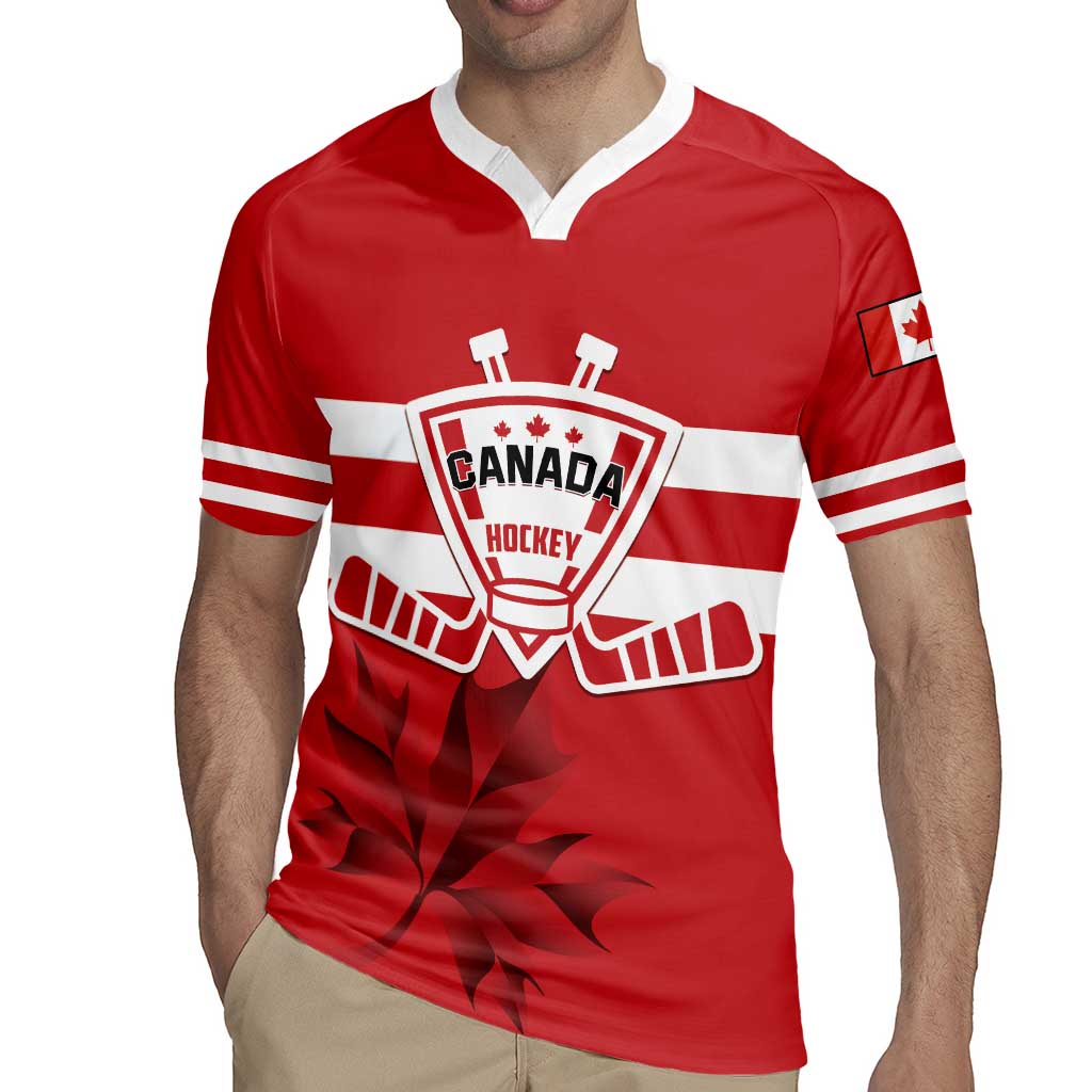 Custom Canada Hockey Team Rugby Jersey Maple Leaf Red Version