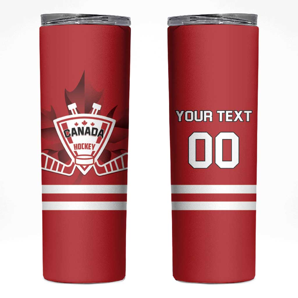 Custom Canada Hockey Team Skinny Tumbler Maple Leaf Red Version