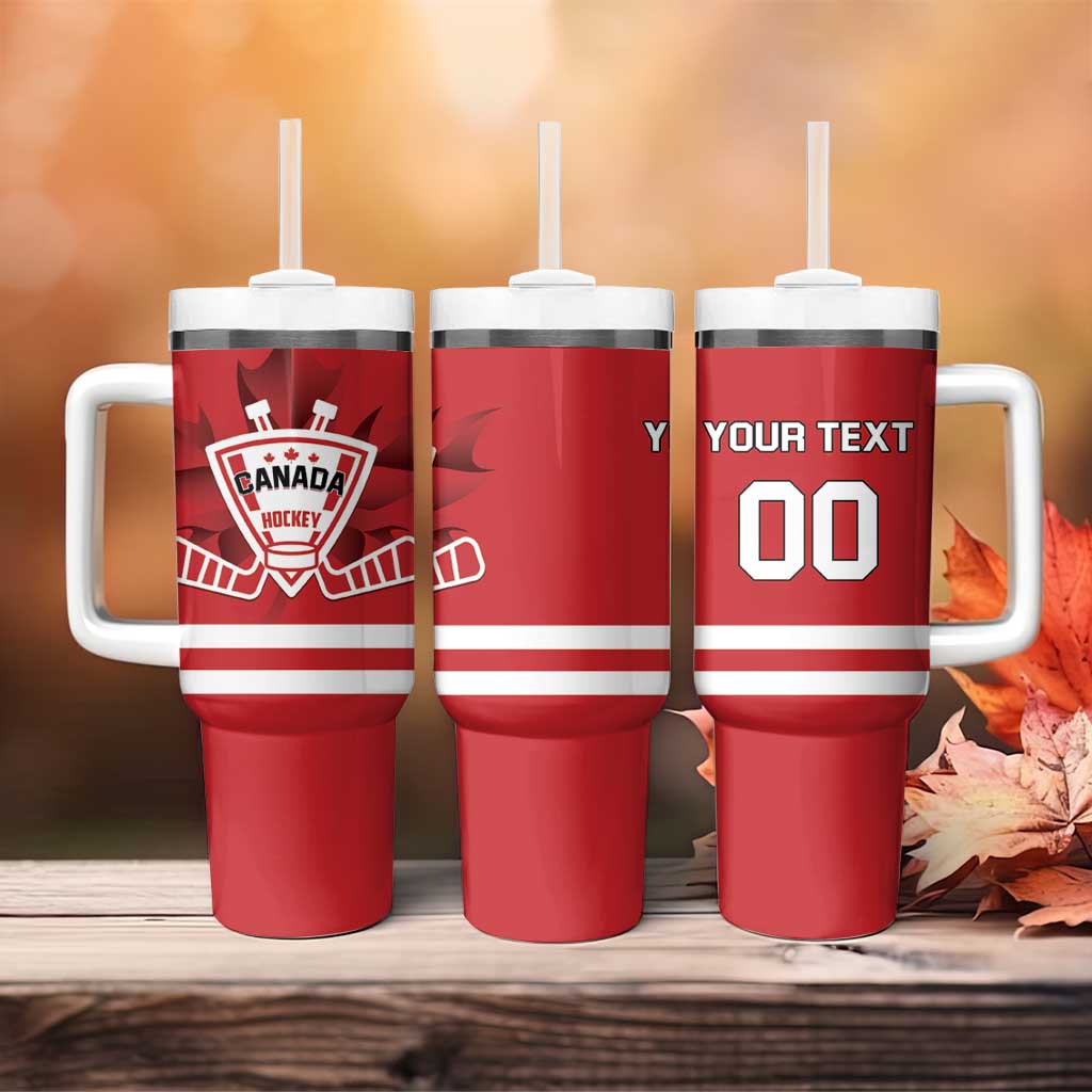 Custom Canada Hockey Team Tumbler With Handle Maple Leaf Red Version