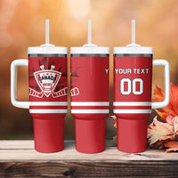 Custom Canada Hockey Team Tumbler With Handle Maple Leaf Red Version