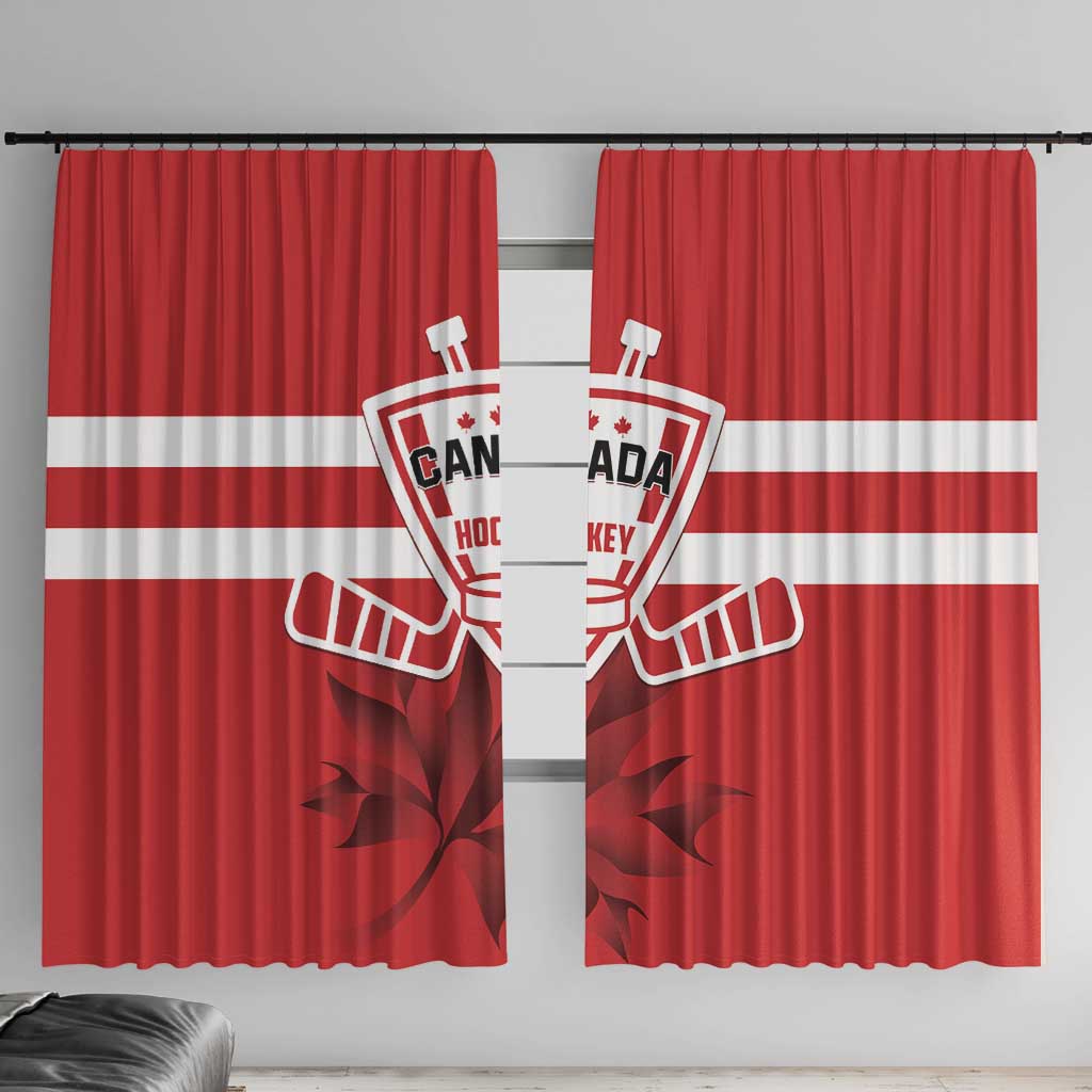 Canada Hockey Team Window Curtain Maple Leaf Red Version