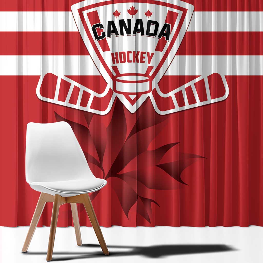 Canada Hockey Team Window Curtain Maple Leaf Red Version