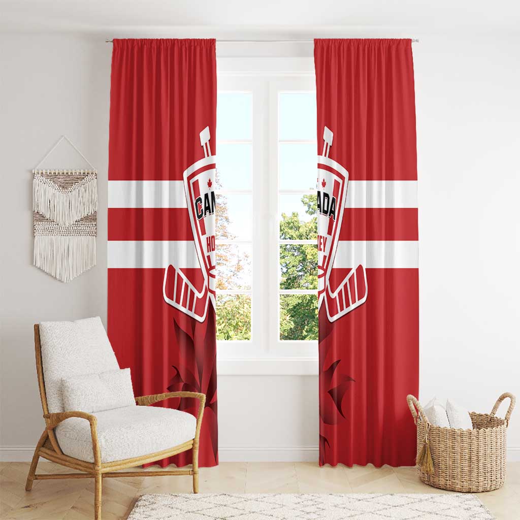 Canada Hockey Team Window Curtain Maple Leaf Red Version