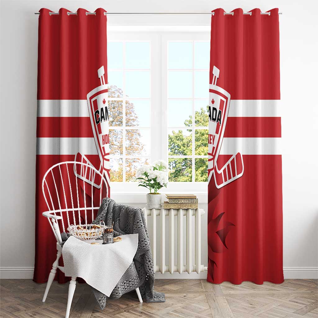 Canada Hockey Team Window Curtain Maple Leaf Red Version