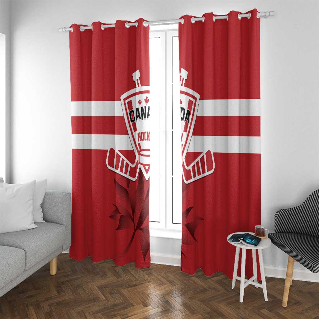 Canada Hockey Team Window Curtain Maple Leaf Red Version