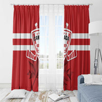 Canada Hockey Team Window Curtain Maple Leaf Red Version