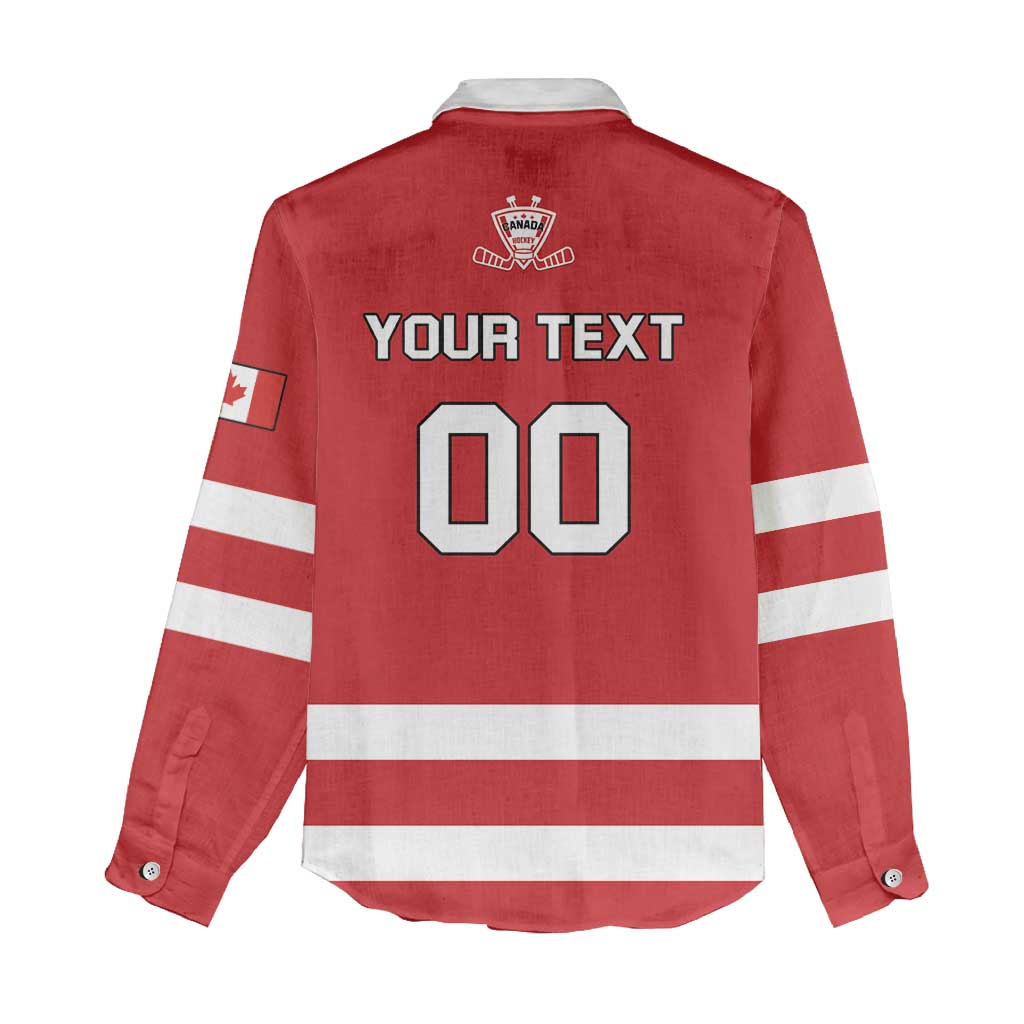 Custom Canada Hockey Team Women Casual Shirt Maple Leaf Red Version