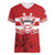 Custom Canada Hockey Team Women V-Neck T-Shirt Maple Leaf Red Version