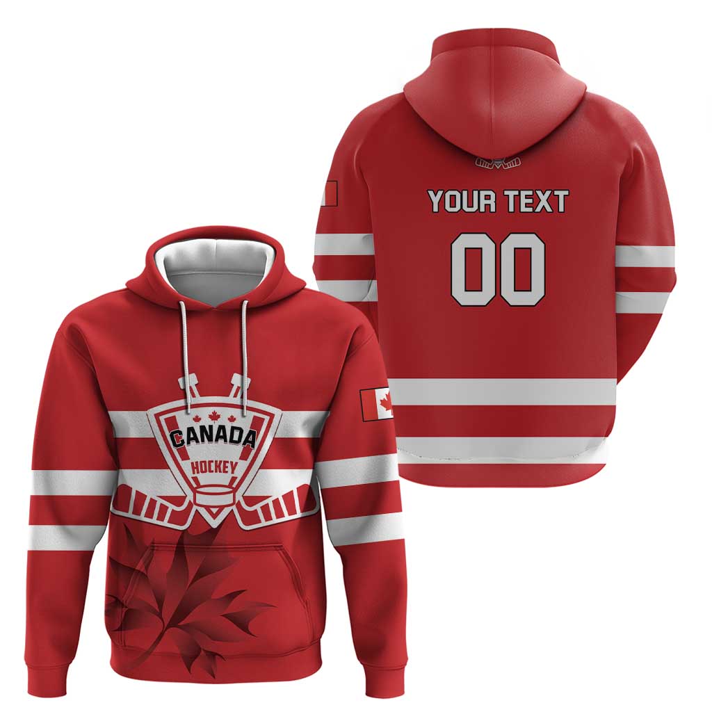Custom Canada Hockey Team Zip Hoodie Maple Leaf Red Version