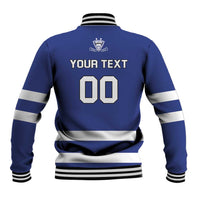 Custom Canada Hockey Team Baseball Jacket Maple Leaf Blue Version