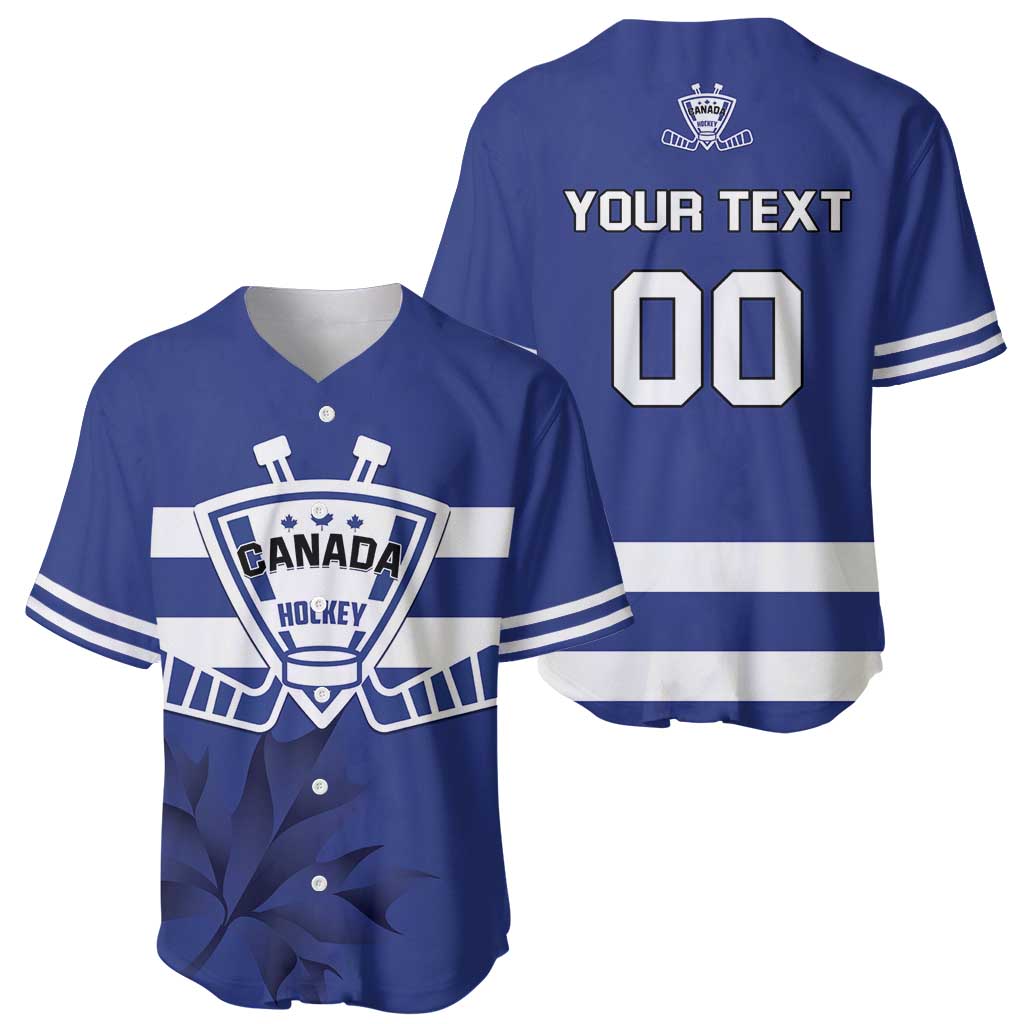 Custom Canada Hockey Team Baseball Jersey Maple Leaf Blue Version