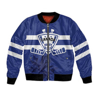 Custom Canada Hockey Team Bomber Jacket Maple Leaf Blue Version