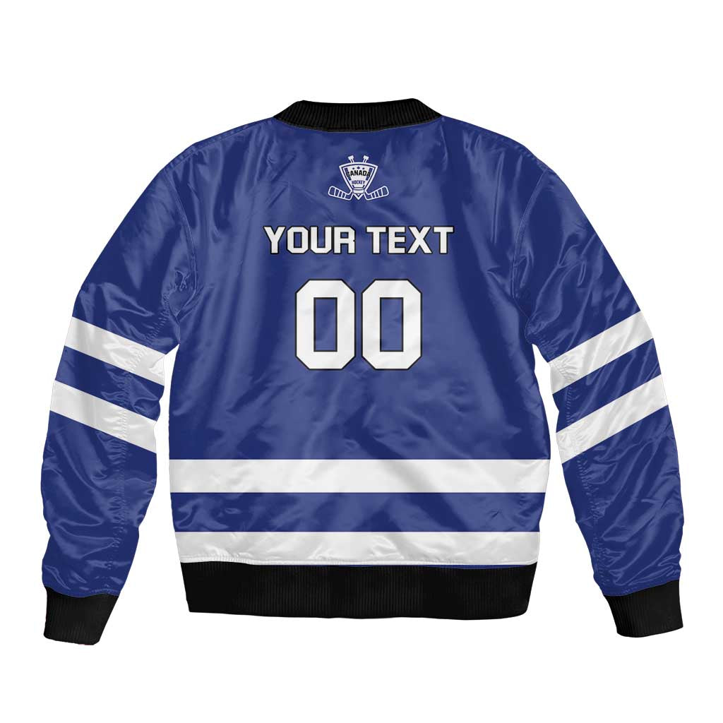 Custom Canada Hockey Team Bomber Jacket Maple Leaf Blue Version