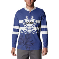 Custom Canada Hockey Team Button Sweatshirt Maple Leaf Blue Version
