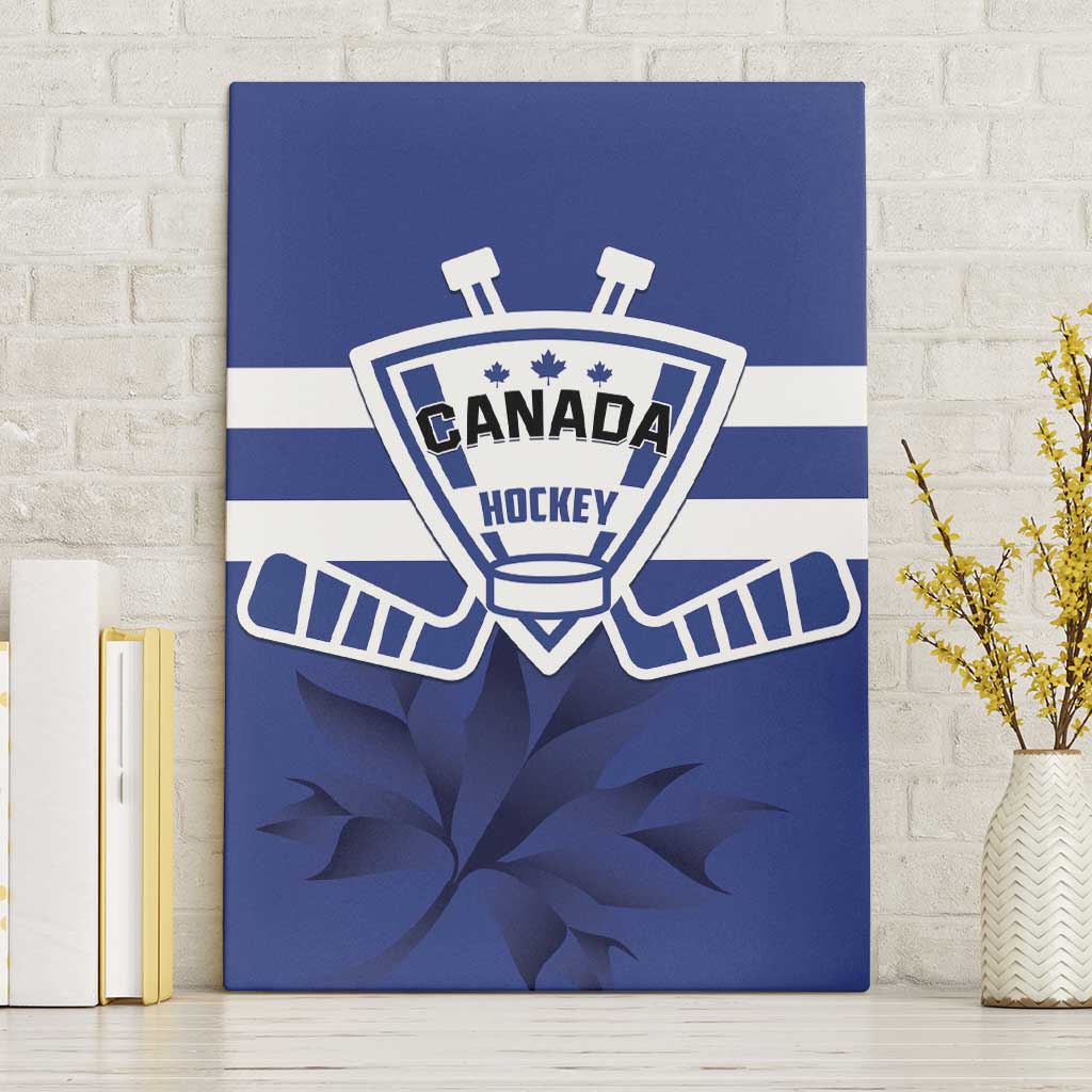 Canada Hockey Team Canvas Wall Art Maple Leaf Blue Version
